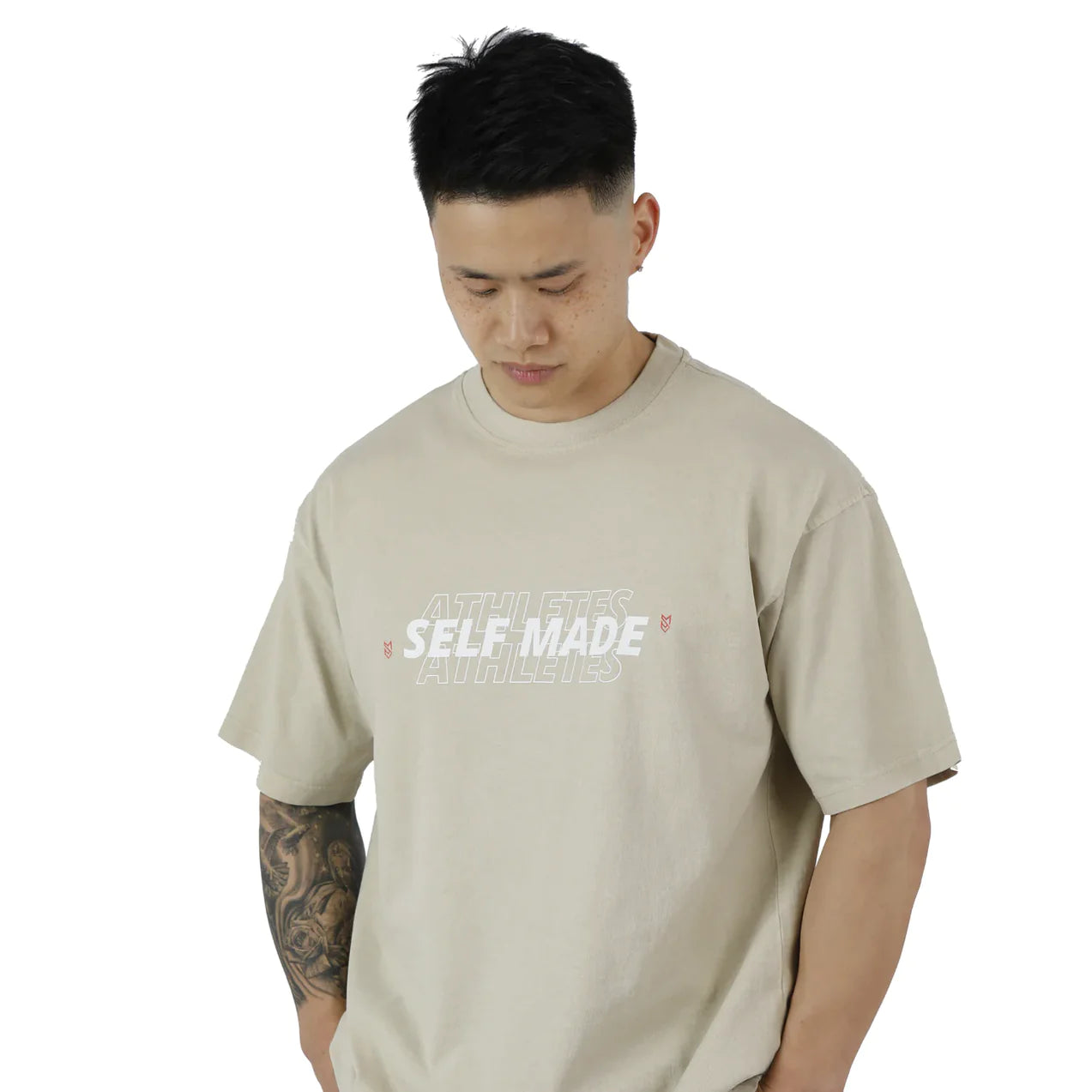 WHITE SELF MADE ATHLETES STATEMENT TEE