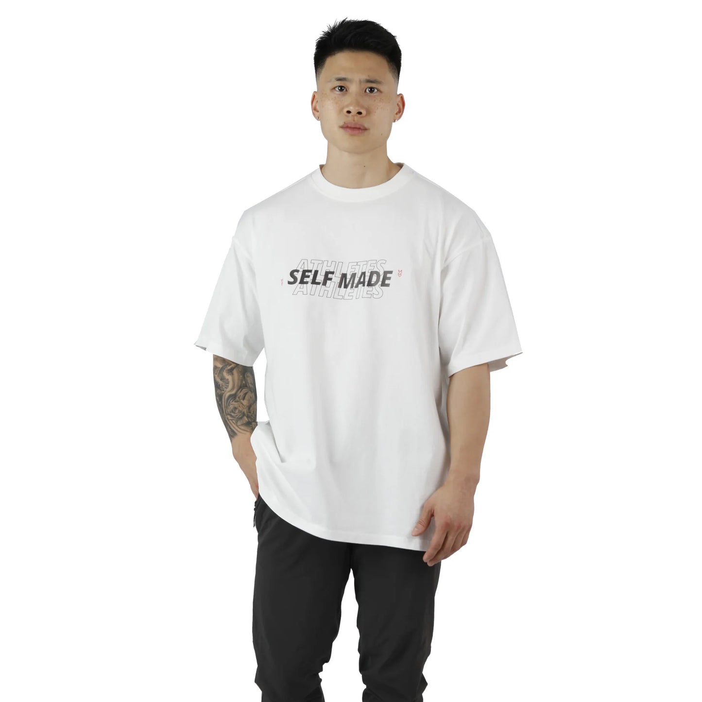 GREY SELF MADE ATHLETES STATEMENT TEE