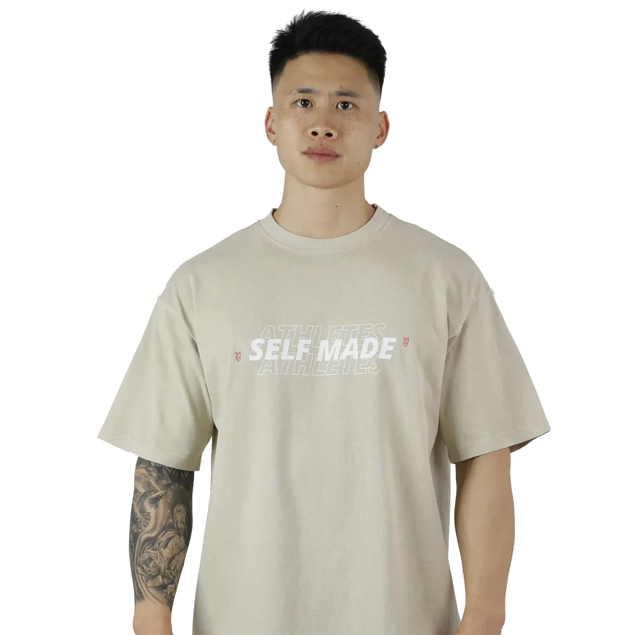 BLACK MONOCHROME SELF MADE ATHLETES STATEMENT TEE