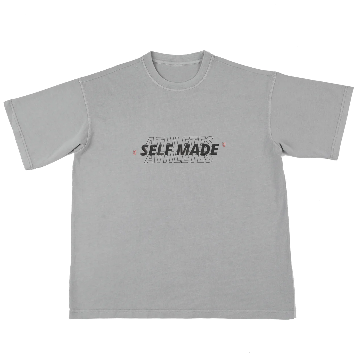 BLACK MONOCHROME SELF MADE ATHLETES STATEMENT TEE