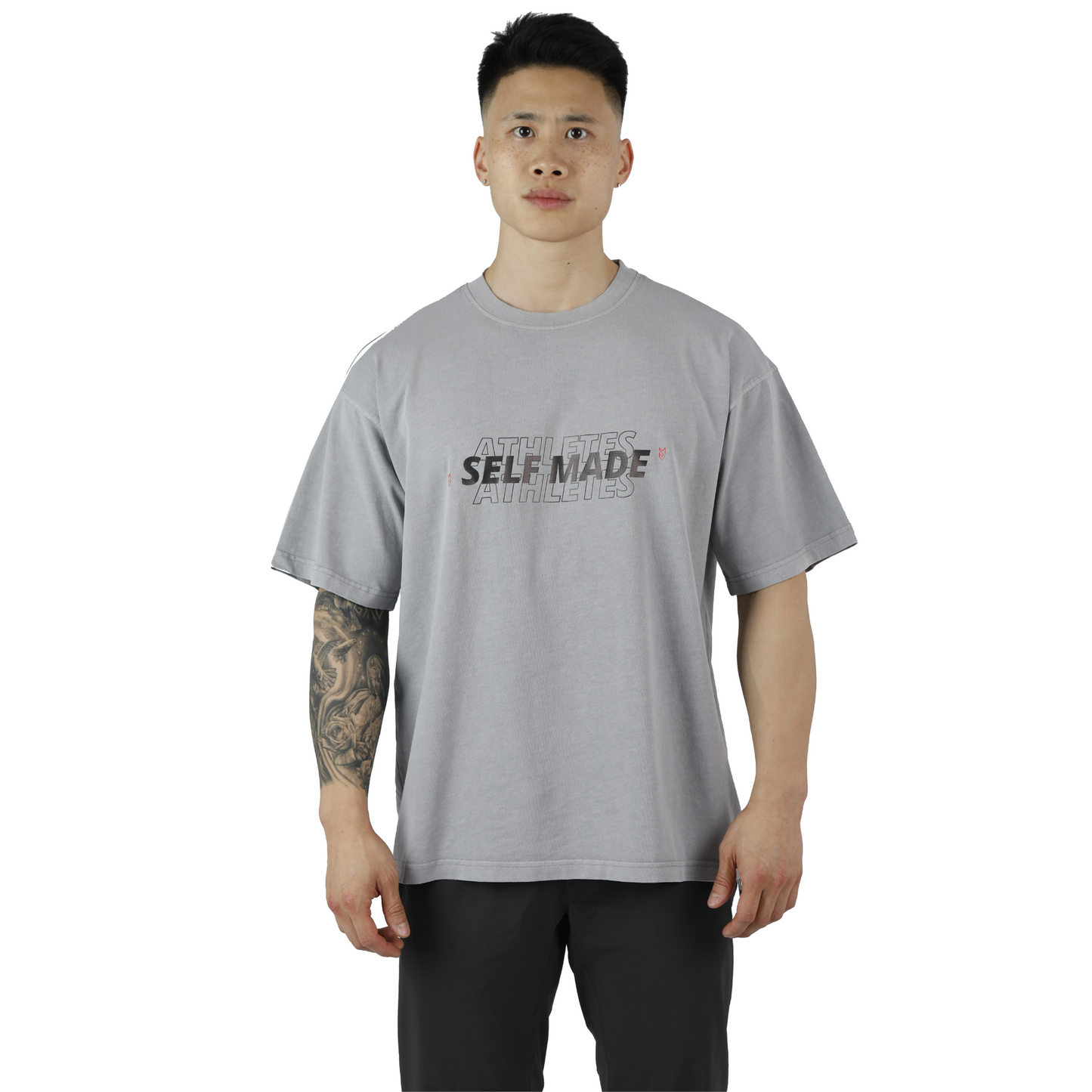 GREY SELF MADE ATHLETES STATEMENT TEE