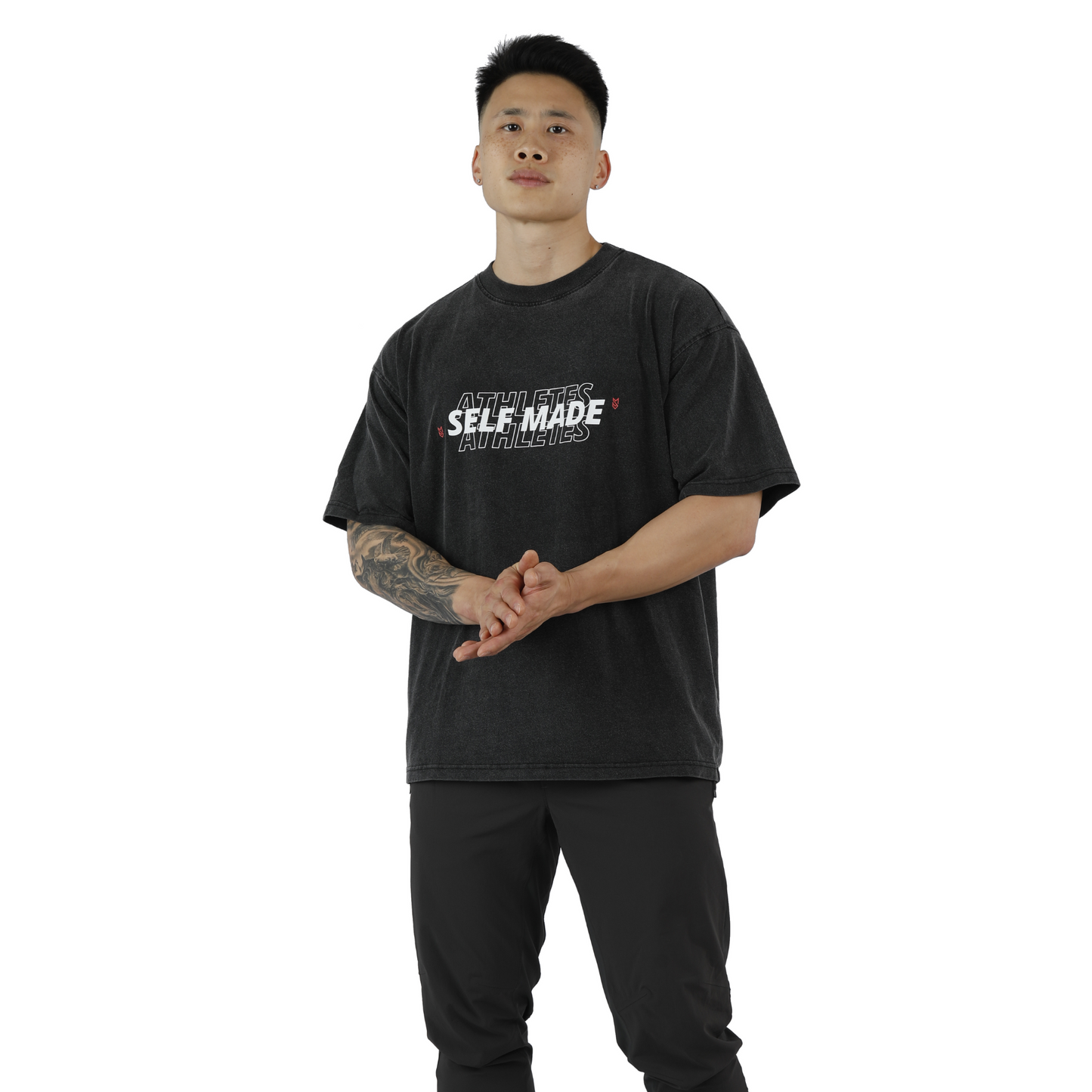 BLACK SELF MADE ATHLETES STATEMENT TEE