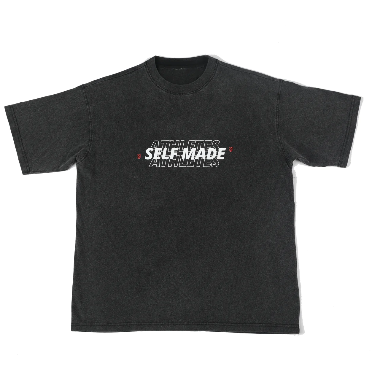 BLACK MONOCHROME SELF MADE ATHLETES STATEMENT TEE